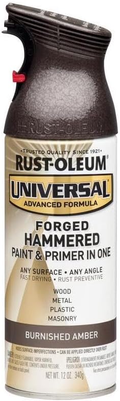 Rust-Oleum 271480 Universal All Surface Forged Hammered Spray Paint, 12 oz, Burnished Amber