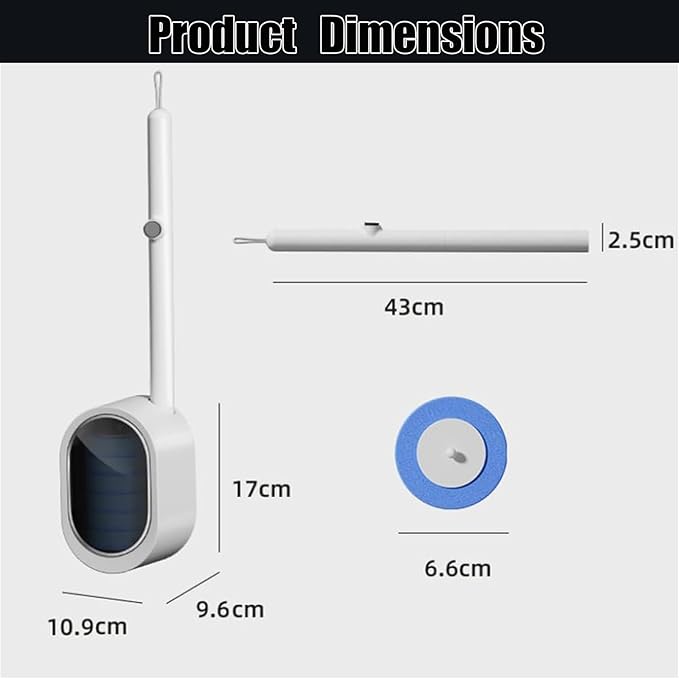 No-Touch Disposable Toilet Scrubber Set,Toilet Brush with Self-Cleaning Disposable Pads,360° Deep Clean,Wall-Mounted Design,for Bathroom & Toilet (White, 32 pc)