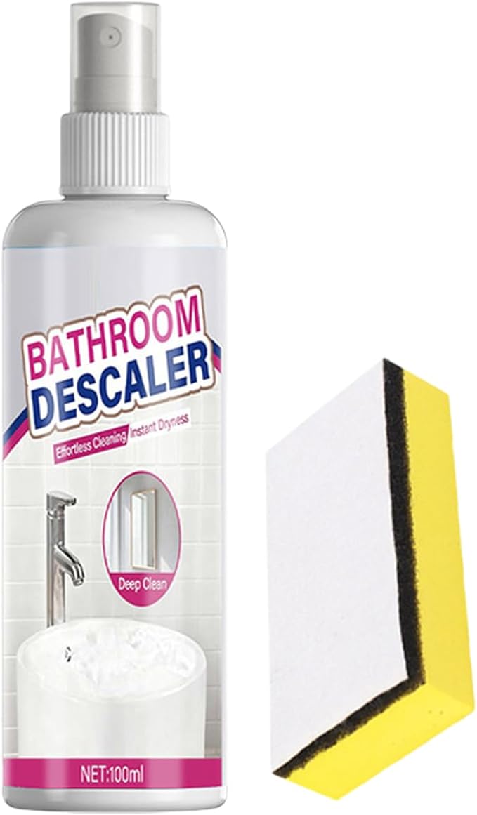 Powerful Bathroom Descaler - Cleaning Foam, Stain Remover with 100ml Capacity, Toilet Cleaner with Multi- Formula, Bowl Agent Spray, Hard Water for Home Use