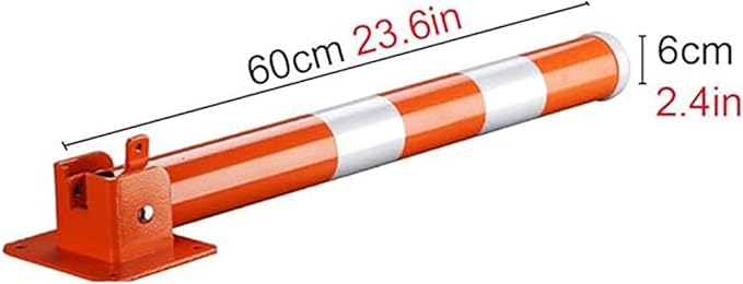Lightweight Driveway Barrier with Warning Stripes, Flexible Parking Spot Protector Safety Bollard with Locking Mechanism, High-Visibility Parking Post for Night-time Safety
