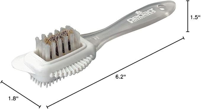 Pedag Suede Shoe Cleaner Brush, German Made, 4-Way Cleaning & Refreshing for Suede Leather Products with Brass & Nylon Bristles, 1 Brush