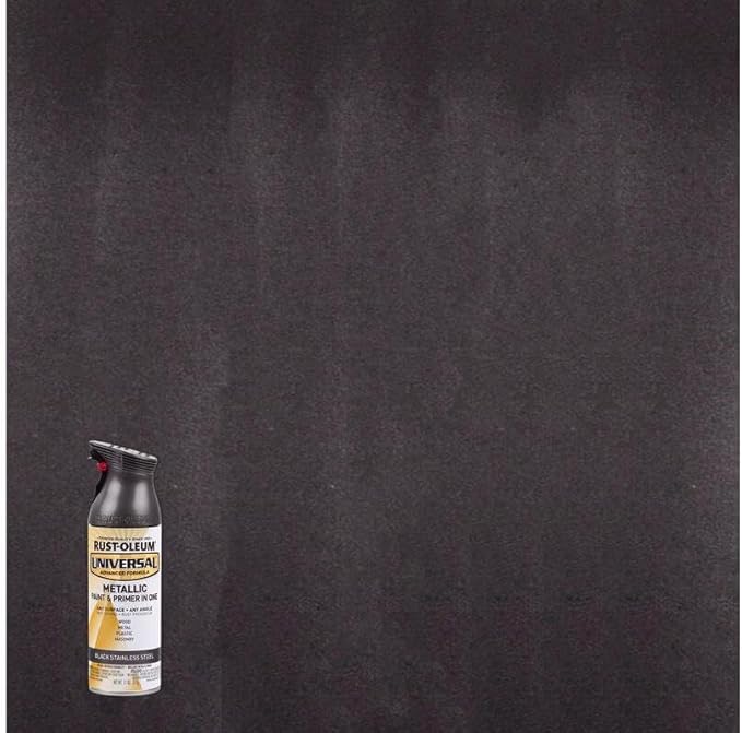 Rust-Oleum 314558 Universal All Surface Metallic Spray Paint, 11 oz, Black Stainless Steel