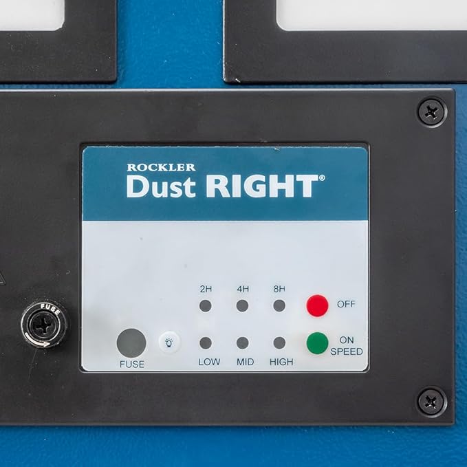 Rockler Dust Right Compact Ceiling Air Filtration Unit - Ceiling-Mounted Ambient Air Cleaner for Woodworking Shops - Low-Profile Filtration System with Triple Filters, & Wireless Remote Control