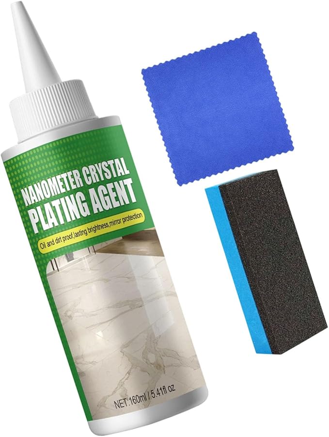 Tiles Scratch Remover Polish Solution with Applicators Sponge Cleaning Cloth for Kitchen Countertop Floor Restorations Ceramic Tiles Restorer with Sponge Brush Tiles Scratch Repair Tools