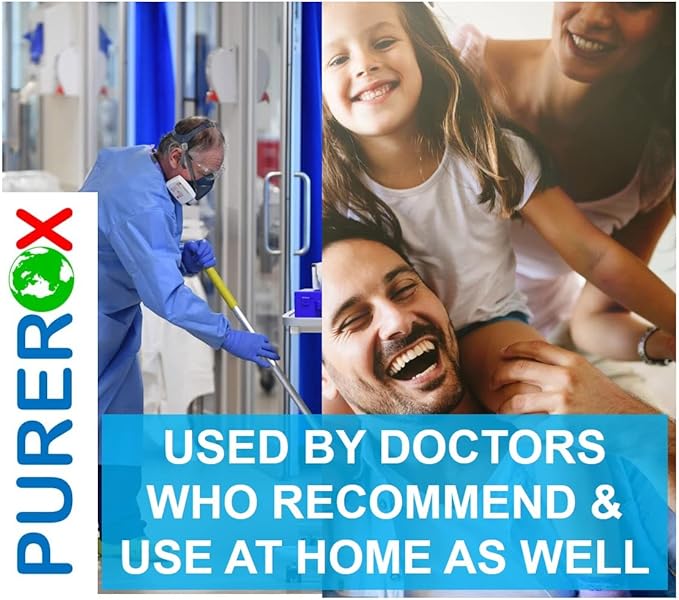 PUREROX disinfectant (16oz, 3pk) Eliminate 99.9999% bacteria, viruses norovirus, and bloodborne pathogens, and fungi Hypochlorous. No Rinse. Suitable for All Surfaces.