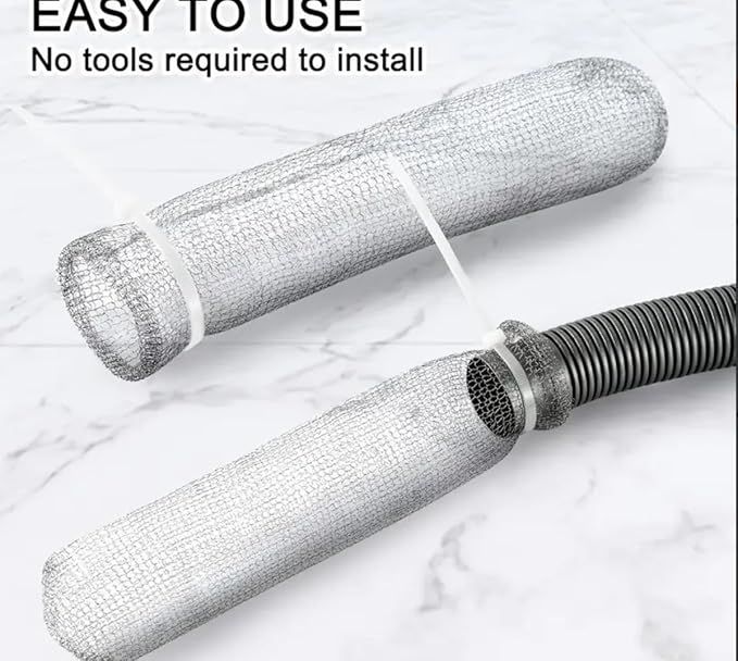 Washing Machine Lint Traps, Stainless Steel, 2 Pack with Cable Ties, 4 Pieces Total