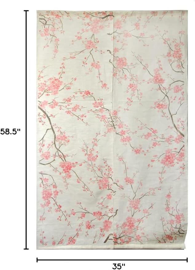 T-Trove Japanese Linen Noren Curtain – Hand-Dyed Woven Fabric Doorway Panel with Top Sleeve, Traditional Privacy Divider for Kitchen, Bathroom, Entryway – 35" x 58.5", Light-Filtering, Washable
