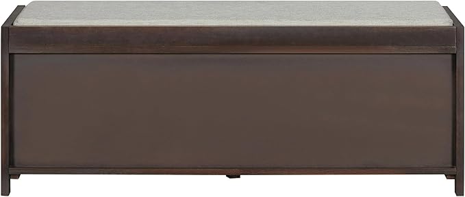 Knocbel Entryway Storage Bench with Sliding Doors and 1 Shelf, Living Room Entrance Hallway Foyer Shoe Bench Bedroom End of Bed Bench, 220lbs Weight Capacity (Espresso 2-Door)