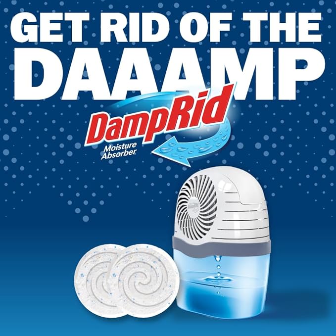 DampRid Moisture Absorber Drop-In Tablet Refill Pack, Fragrance Free, 15.8 oz., 8 Pack, Attract and Trap Excess Moisture and Eliminate Musty Odors for Cleaner, Fresher Air