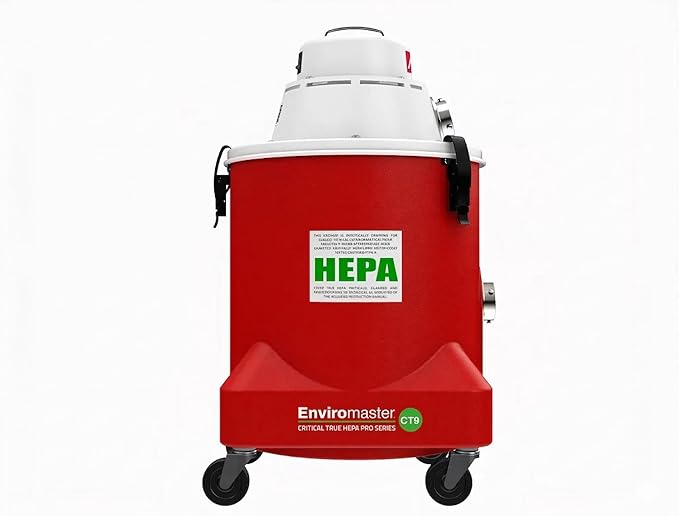 Mastercraft Enviromaster Critical HEPA Dry Vacuum 9 Gallon | 94 CFM 84" Waterlift | Max Capacity Dry Series | Mold, Lead & Asbestos Abatement, Restoration | 1.3 HP Commercial