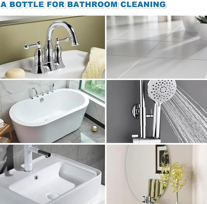 Bathroom Descaler Foam Cleaner, 2025 New Powerful Bathroom Descaler Foam Cleaner Spray, All Purpose Rinse Cleaning Foams for Shower Room, Glass, Sink, Toilet, Bathtub (3)