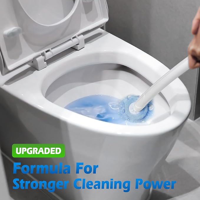 50 Count Disposable Toilet Wand Refills for Clorox, Upgraded Replacement Brush Heads Compatible With Most Toilet Wand Refill System - 5X Cleaning Power Toilets Bowl Cleaner with Exclusive Formula