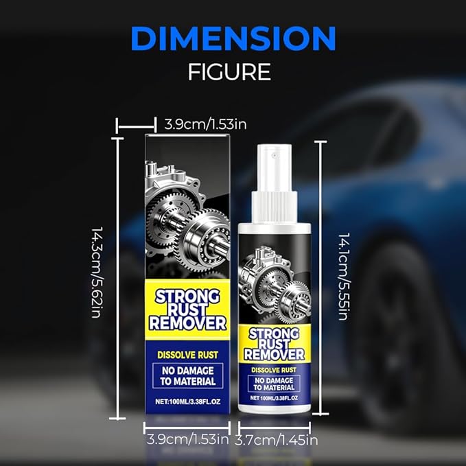 Rust Remover Spray for Metal - 2026 Upgrade Heavy Duty Metal Cleaner for Vehicles, Tools, Chains, Iron Out Rust Stain Remover, Multi-Surface Cleaner, Fast-Acting Oxidation Remover (1)