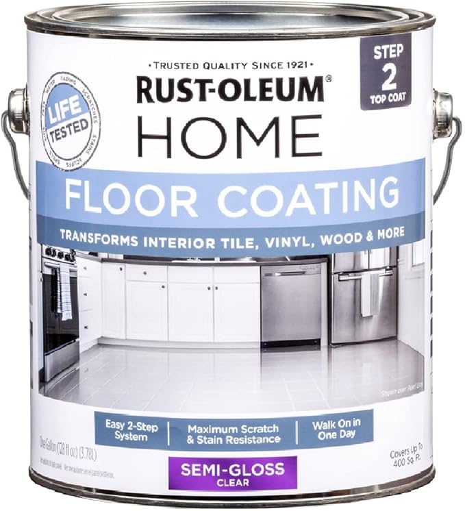Rust-Oleum 358584 Floor Coating Top Coat Semi-Gloss Clear Gal