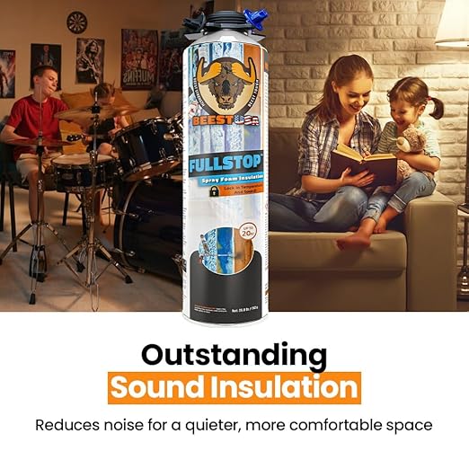 BEEST FullStop Spray Foam Insulation for Wall & Attic (720 Board ft/sq.ft) Perfect Heat & Acoustic Proofing for Reduced Energy Bills - One Component Polyurethane Foam Insulation Can, 36 Pack (26.8 oz)