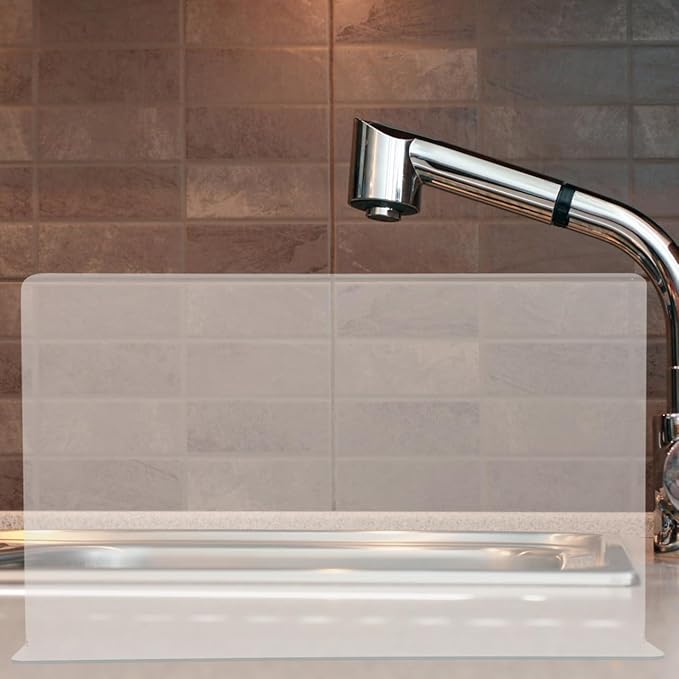 VOSAREA Kitchen Sink Splashing Guard Bathroom Bathtub Board Transparent Water Shield for Spatter Prevention Decor