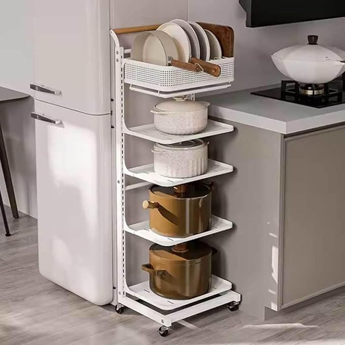 Kitchen Stand for Dishes nizer with 3 Tier Plate Rack and Cupboard Shelf White