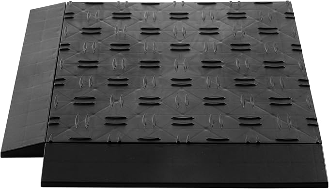 VEVOR Male Garage Floors Transition Edge Kit, 15 PCS Sturdy PP Interlocking Modular Garage Floor Edging Slip-Resistant, Easy Assembly Compatible Only with VEVOR Upgraded 6-Lock Garage Mats, Black