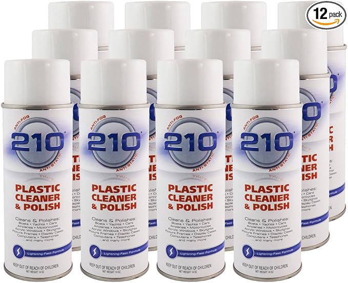 23304C-12PK 210 Plastic Cleaner/Polish Aerosol - 168 fl. oz., 12 Pack