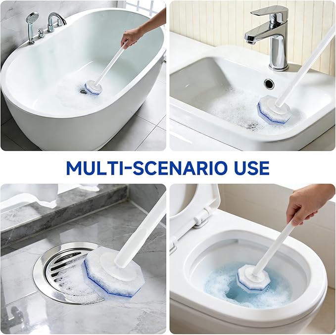 50 Count Disposable Toilet Brush,Toilet Cleaner Refills,Replacement Heads for Toilet Cleaning System,Compatible with Most Toilet Brushes(not Included Brush Rod)