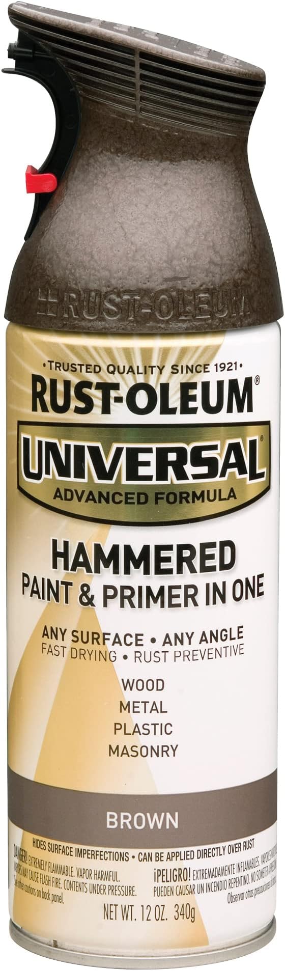 Rust-Oleum 245218-6PK Universal All Surface Hammered Spray Paint, 12 oz, Brown, 6 Pack