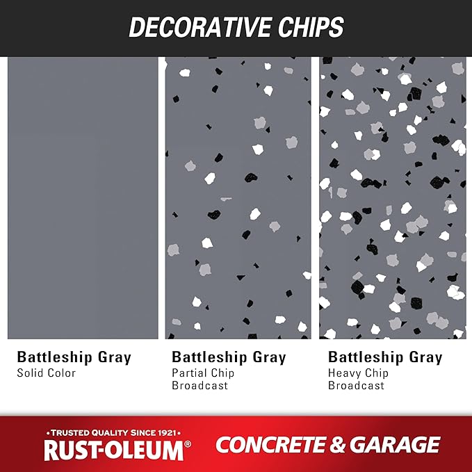 Rust-Oleum 225380-2PK Concrete & Garage Floor Paint and Primer, Gallon, Satin Battleship Gray, 2 Pack