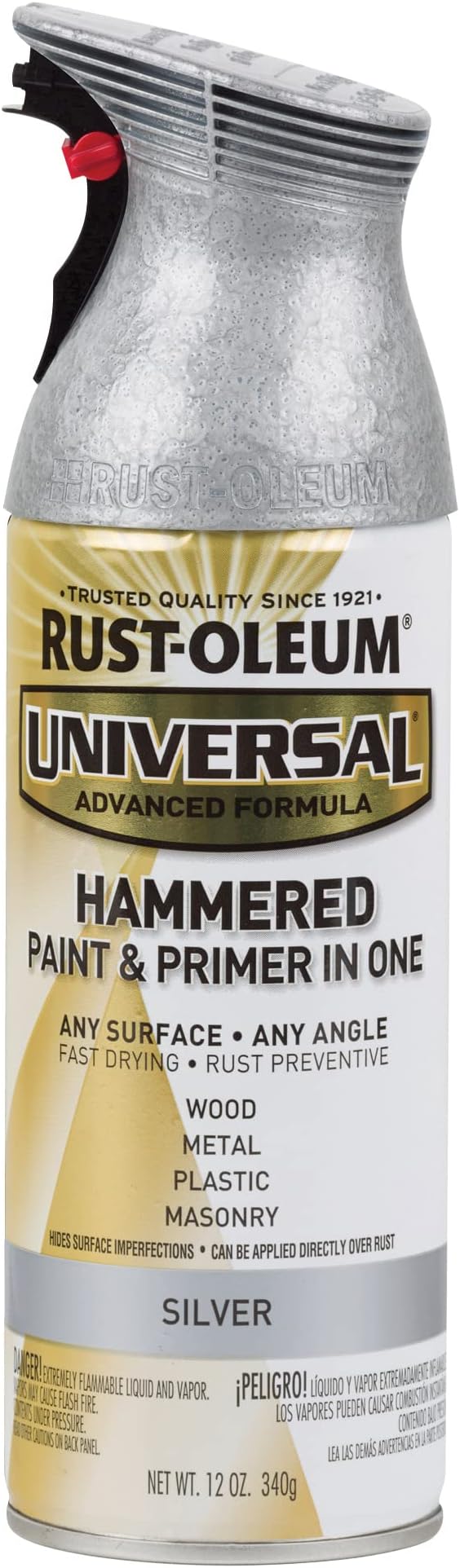Rust-Oleum 245219-6PK Universal All Surface Hammered Spray Paint, 12 oz, Silver, 6 Pack