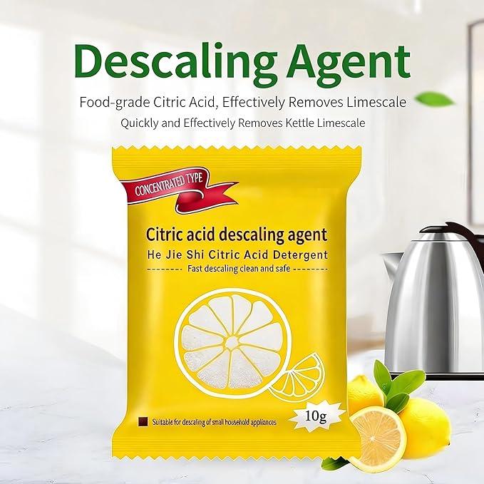 Citric Acid Descaling Agent, Food Grade Concentrated Powder, Individually Wrapped Descalers for Kettles, Household Kitchen Appliances, Powerful Limescale Remover, Fast Descaling Clean and Safe (20)