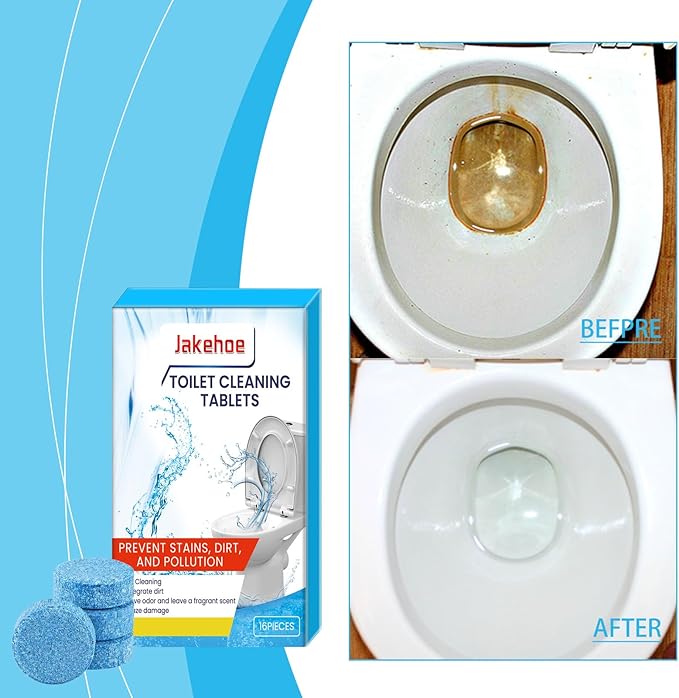 Toilet Cleaning Tablets, 16 Pieces, 3-Year Shelf Life, Foam Action Stain Remover