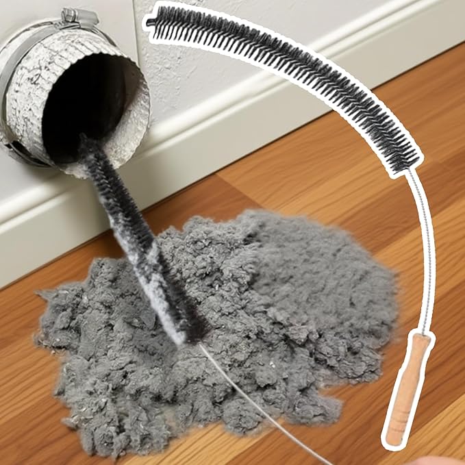 Dryer Lint Brush Vent Cleaner Lint Trap Cleaning Tool Dryer Vent Brush Long Flexible with Wood Handle 27.95 Inches Medium Size for Dryer Vent Cleaning DIY Enthusiasts Homeowners (2, PCS)