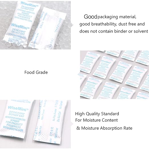 Wisesorb Silica Gel Packets, 0.5 Gram 1400 Silica Packets, Food Grade Dessicant, Dessicant Packs, Silica Gel for Food, Moisture Packets for Food Storage