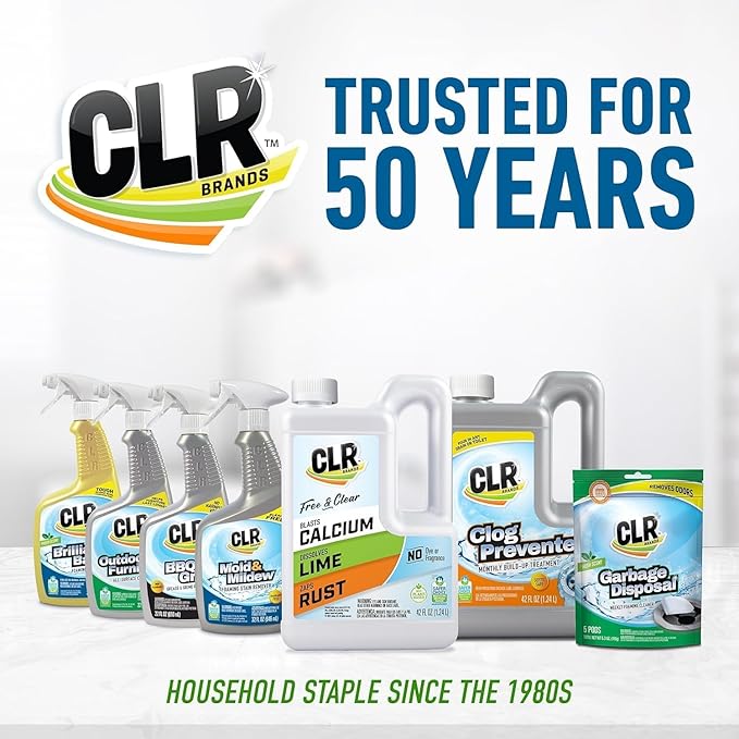 CLR Brands® Mold & Mildew Bleach-Free Free & Clear Stain Remover, No Dyes or Fragrances, 26 Oz Bottle (Pack of 1)