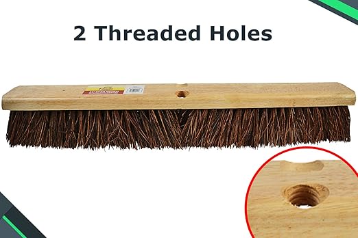 Bristles 4224 24” Push Broom Head for Indoor and Outdoor, Commercial Or Residential Use with Stiff Bristles for Heavy-Duty Work On Concrete, Patio, Garage, Stone Or Any Heavy Duty Cleaning