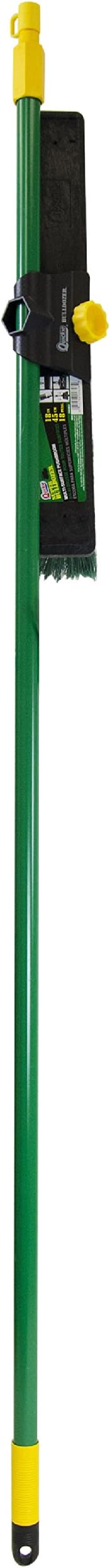 Quickie Bulldozer 18-Inch Poly Split Fiber Push Broom, for Smooth and Rough Surfaces, Collects Fine and Course Debris, for Cleaning Home/House/Garage/Driveway/Sidewalks/Patio