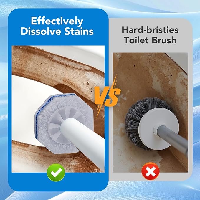 50 Count Toilet Wand Refills for Clorox, Upgrade Disposable Replace Brush Heads Compatible with Clorox Toilet Wand for Toilet and Bathroom Cleaning
