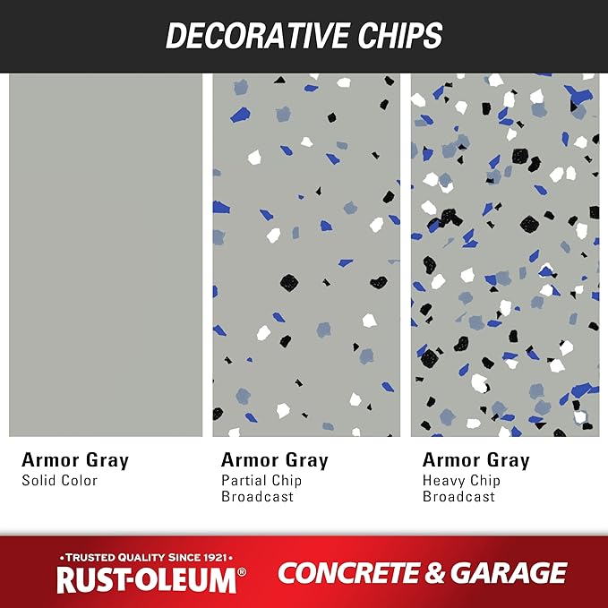 Rust-Oleum 320173 Concrete & Garage Floor Paint and Primer, 5 Gallon, Satin Armor Gray
