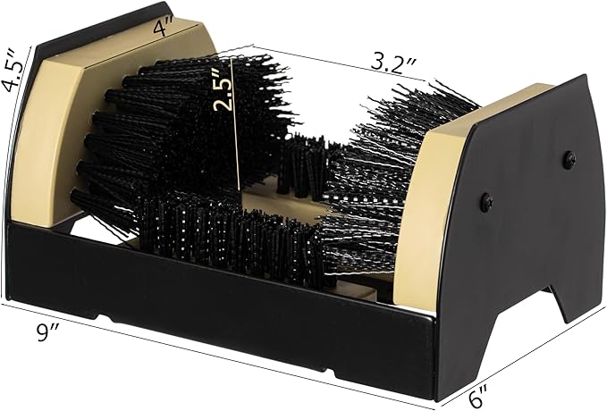 Heavy Duty Classic Outdoor Boot Scraper & Shoe Cleaner Brush with Stiff Bristles Metal Frame Portable or Floor Mounted for Entryways Barns Farms Garages Removes Mud Snow Sand Fits