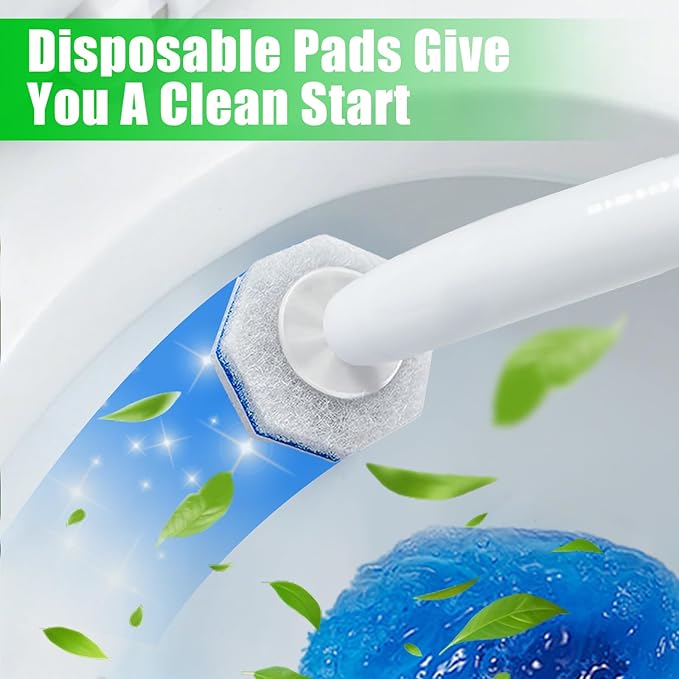30 Count Toilet Wand Refills for Clorox, 4X Cleaning Power Toilet Bowl Cleaner Refill Pads for Clorox Wand System, Disposable Toilet Brush for Bathroom Cleaning,Light Scent