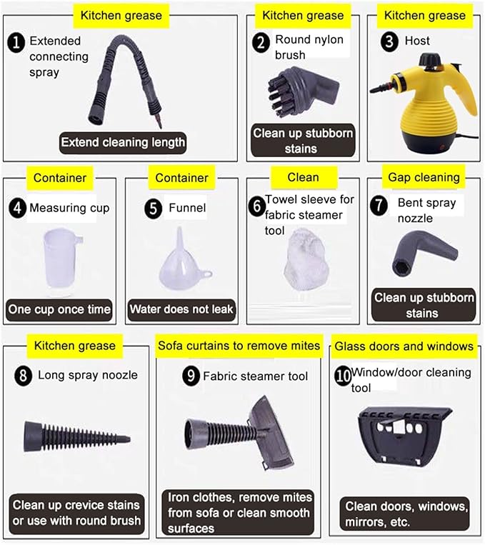 Wet Dry Vacuum Cleaner High Temperature Steam Cleaner Disinfector Mop Handheld Range Hood High Pressure Steamer Cleaning Machine Brush Floor Cleaning