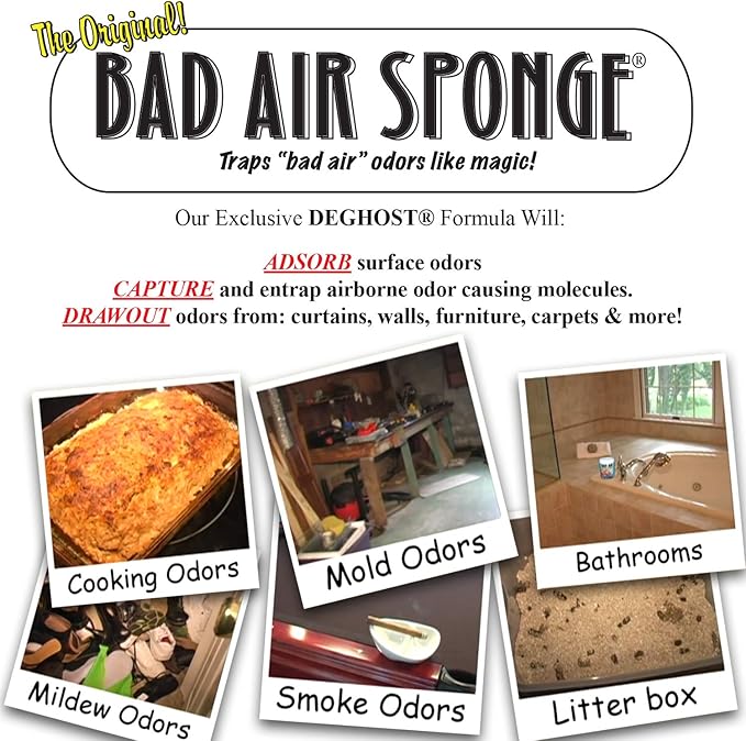 The ORIGINAL Bad Air Sponge Odor Absorbing Neutralant, 14.5 ounce (.45kg)