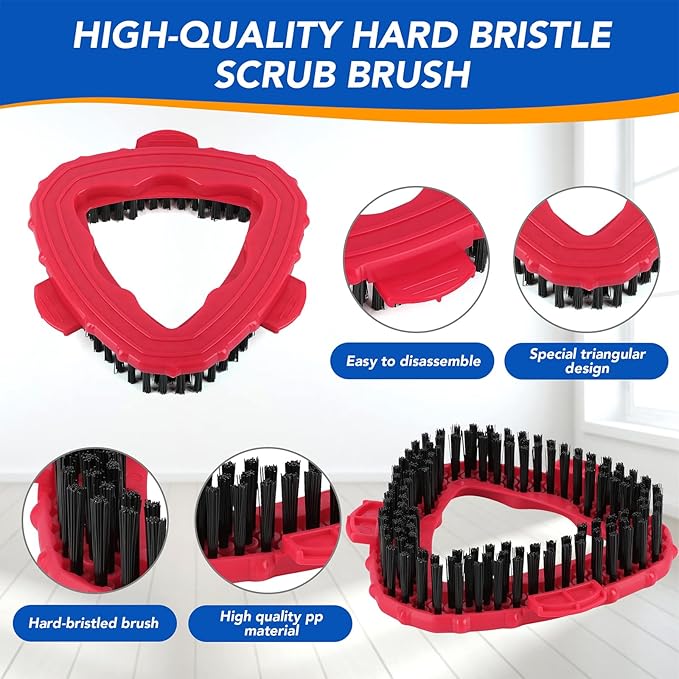 2 Pack Scrub Brush Head for EasyWring 1-Tank System, Hard Bristle Spin Mop Scrub Brush Attachment for Tile, Bathroom, Kitchen, Deck & Floor Cleaning