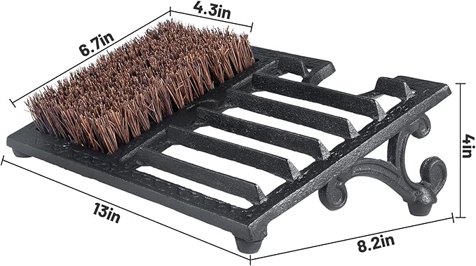 Cast Iron Boot Brush Scraper Outdoor,Heavy Duty Shoe Scrapers with Brushes, Boot Scrubber and Boot Cleaner Brush for Entryway, Garden, Farm
