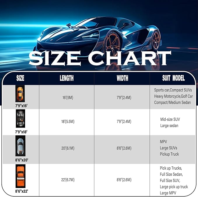 8'6"x22' Garage Floor Mats for Under Car,Non-Slip Garage Flooring Protector Parking Rugs Carpet,Heavy Duty Waterproof Rubber Containment Mat,Protect from Snow,Ice,Oil,Rain,Muds,with Squeegee,Velcro