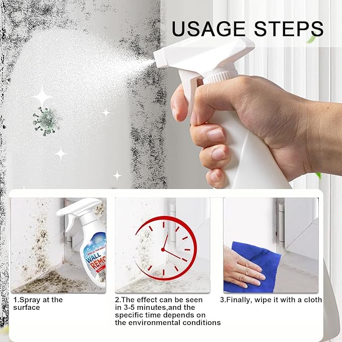 Highly Effective Removal Spray,2026New Wall Cleaner Spray,Wall Remover Multi-Surface Cleaning Solution,Dirt, Dust And Stain Remover,For Wood,Tile,Fabric,Bathrooms,Kitchens (2 Set)