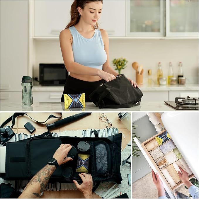 Zarpax 125g Rechargeable Desiccant Packs Dehumidifier Bag - 2 Pack - Moisture Absorbers For Safes, Car, Bathroom, Storage, Garage - Moisture Remover Eliminates Humidity - Reusable Desiccant Bags