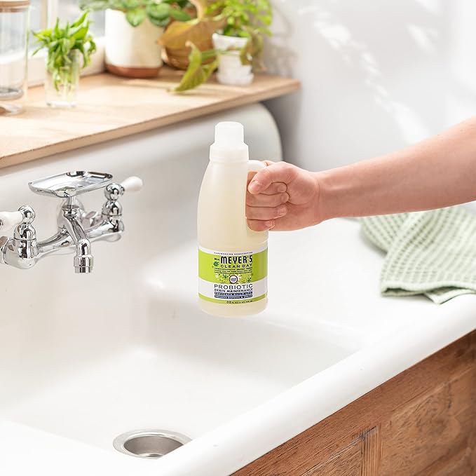 MRS. MEYER'S CLEAN DAY Probiotic Drain Maintenance Liquid, Lemon Verbena, Freshens Disposals and Drains, 32 Fl Oz