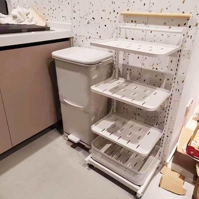 Kitchen Counter Shelf nizer for Pots Pans Plates Food and Microwave Drawer & Cupboard Storage Rack with Brackets Black