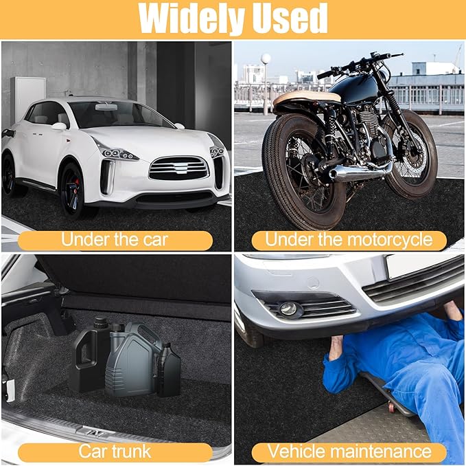 Papillon Oil Spill Mat & Garage Floor Mat | 36" x 60" Oil Change Mat for Under Car - Highly Leak-Proof, Non-Slip, Durable, Washable, Waterproof