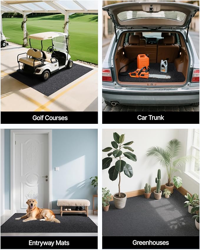 VEVOR Waterproof Garage Floor Mat for Under Car, Non-Slip 6.6'x8.5' Oil Spill Mat Heavy Duty Containment Mat, Protects Garage Floor from Water, Mud and Oil, for Garages Greenhouses Entrance