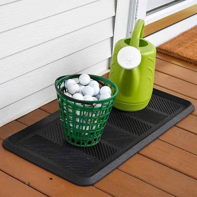 SafetyCare Rubber Shoe & Boot Tray - Multi-Purpose - 32 x 16 Inches - 2 Mats